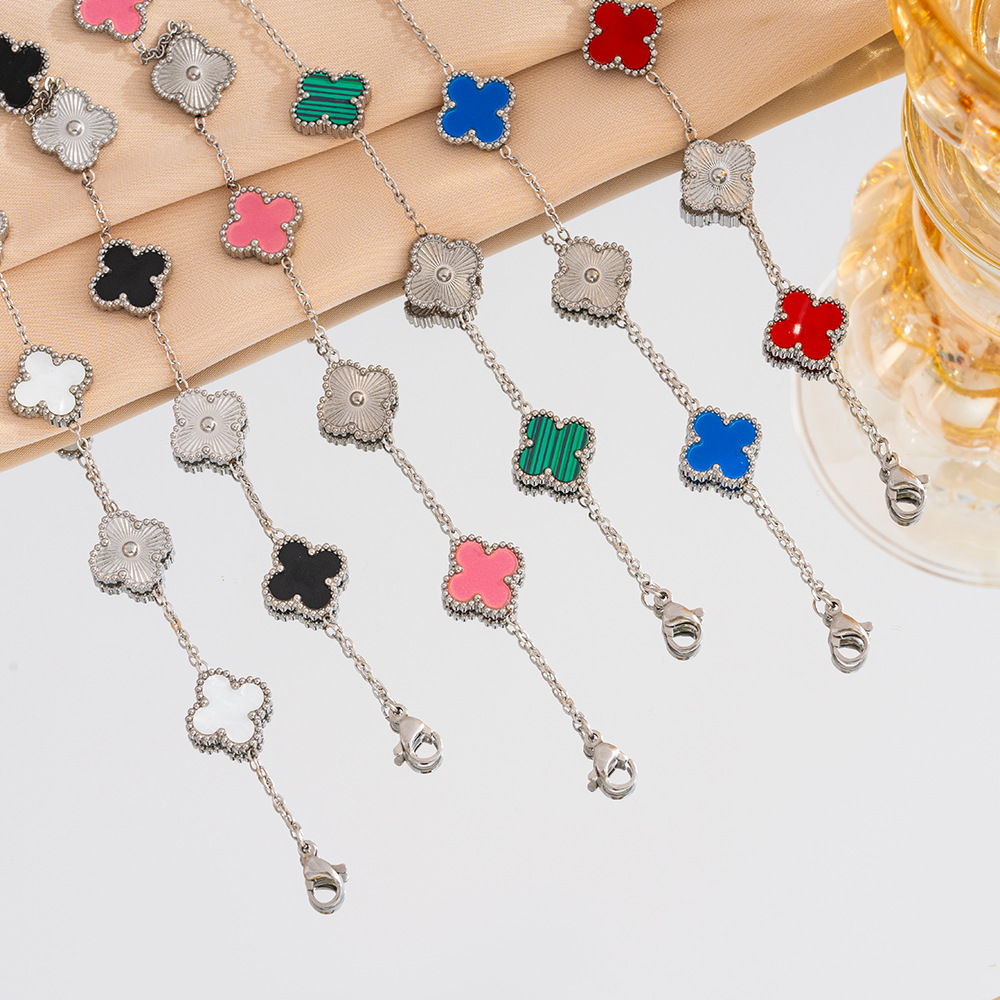 Cross-Border Four-Leaf Clover Bracelet, Light Luxury and High-End, Popular Women's Wholesale Jewelry Accessories, Novice Jewelry, Women's European and American Hand Jewelry