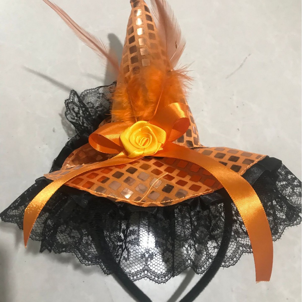 Decoración de Halloween encaje de sequillas sombrero de bruja banda de cabello de bruja fiesta mágica sombrero banda de cabello maquillaje baile image 9