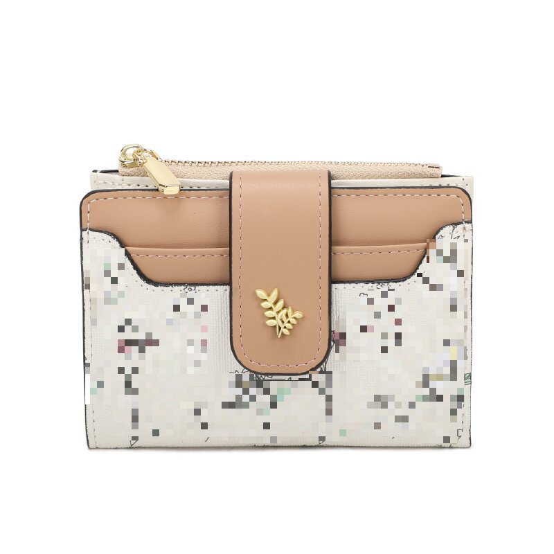 2025 primavera transfronteriza floral señoras corto, fresco, delgado, monedero de varias tarjetas