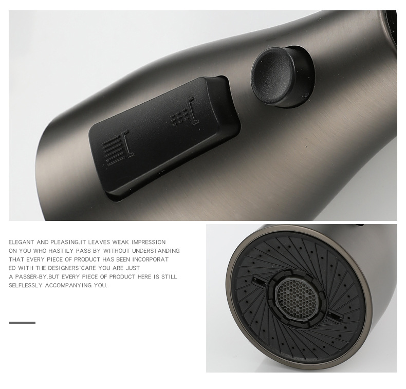 Digital display sensor gun, grey kitchen pull-out faucet, sink, cold and hot pressurized, multi-mode faucet undefined