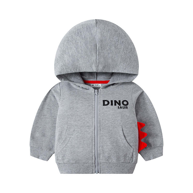Ser Superior ropa para niños dinosaurio con capucha suéter para niños abrigo suéter de dibujos animados para niños primavera y otoño bebé Delgado algodón puro
