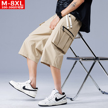 夏季潮流港风男士工装七分裤 胖大码加肥宽松裤衩7分运动休闲马裤