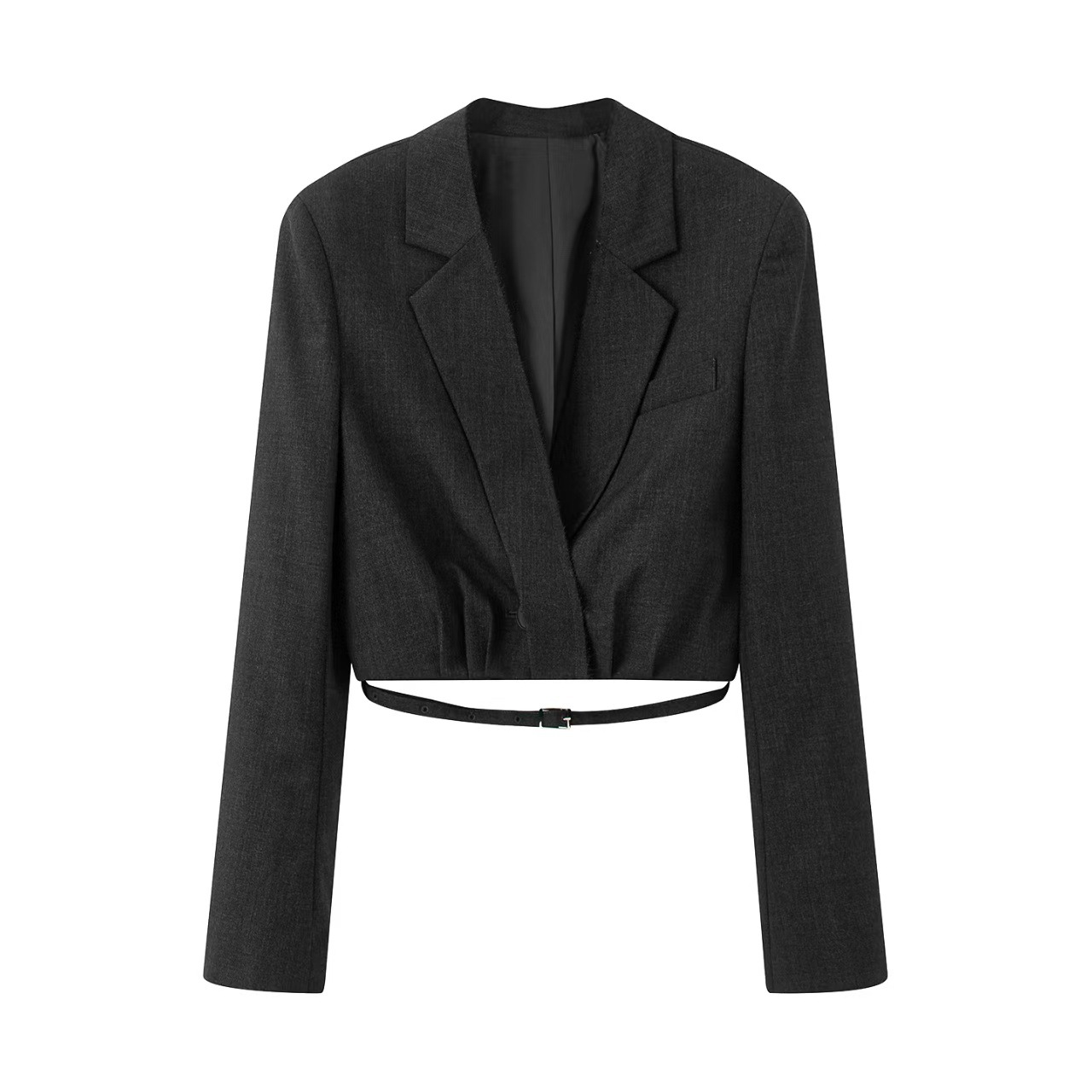 现货2025秋季新款气质时尚通勤下摆收腰显瘦短款西装外套AR133108