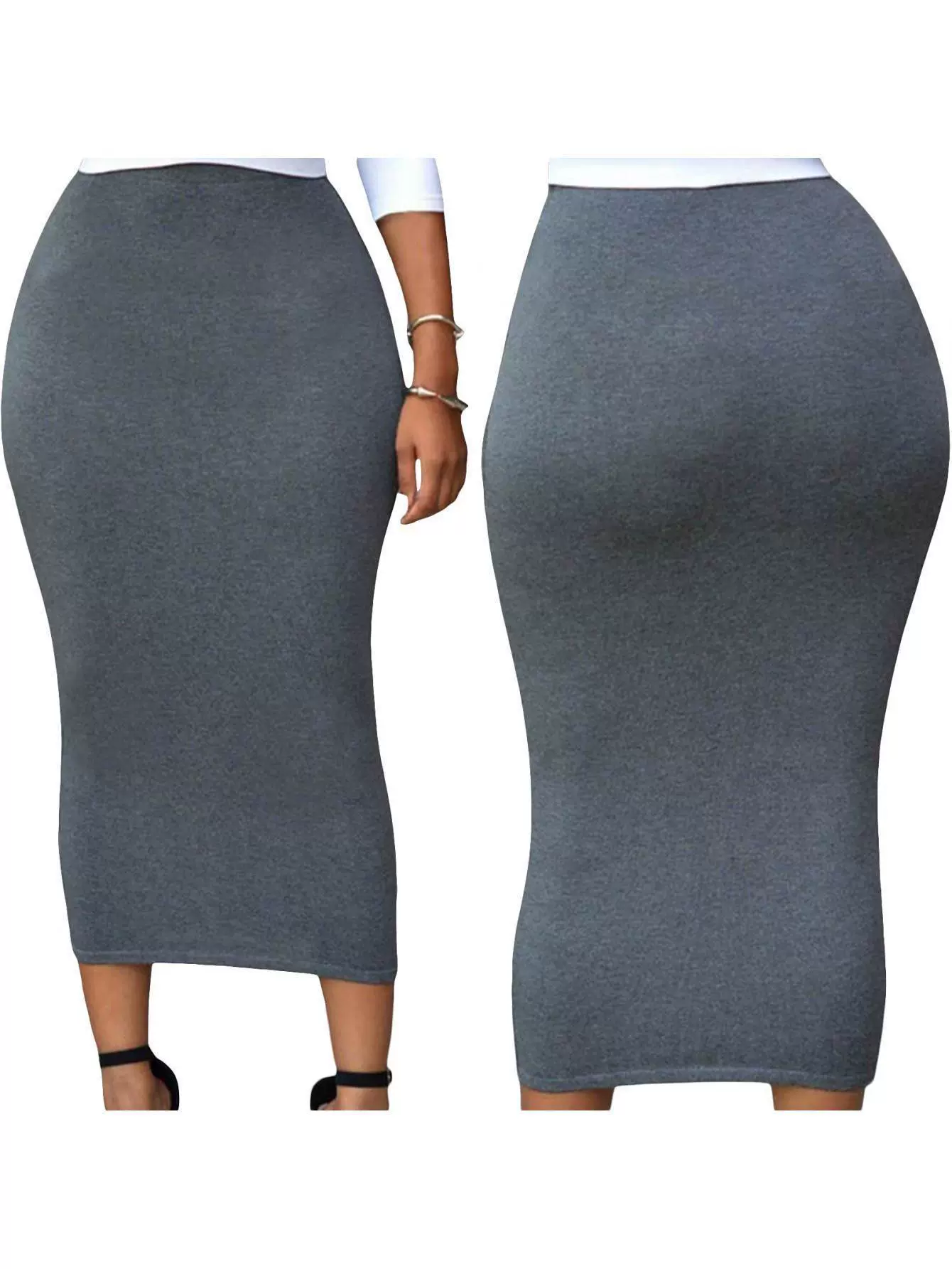 2025 трансграничная новая европейская и американская модная женская юбка-карандаш с высокой талией, облегающая, однотонная