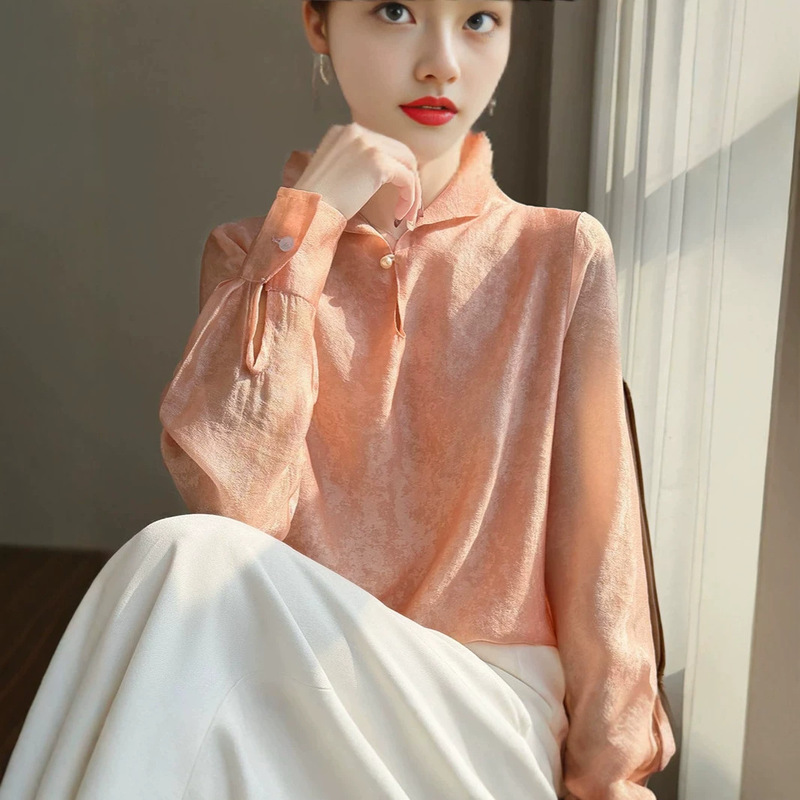 New Style Chinese-Style Lapel Sleeveless Shirt 2026 Autumn Mulberry Silk Versatile Elegant Fashion Casual Top A11959 New Style Chinese-Style Lapel Sleeveless Shirt 2026 Autumn Mulberry Silk Versatile Elegant Fashion Casual Top A11959
