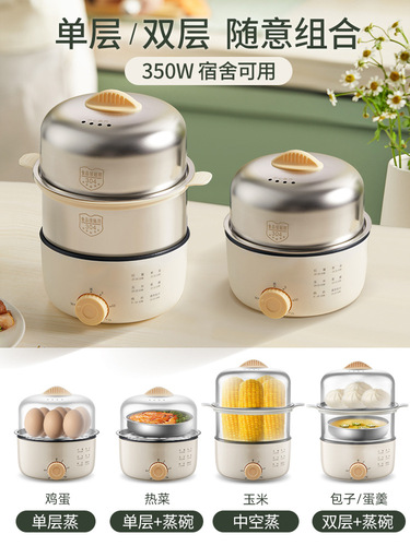Egg steamer 304 stainless steel household small mini multi-function automatic power-off breakfast machine timed egg cooker