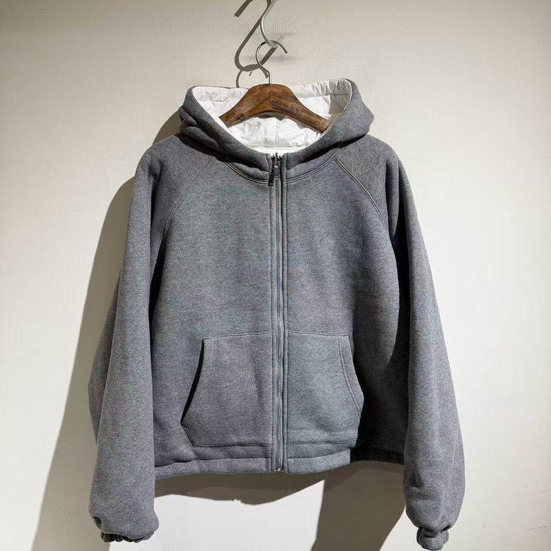 Aw Reversible Sports Jacket for Men and Women, Heavy Embroidery Hooded Sweatshirt Cardigan, Autumn and Winter Loose Sweatshirt, Long Sleeves