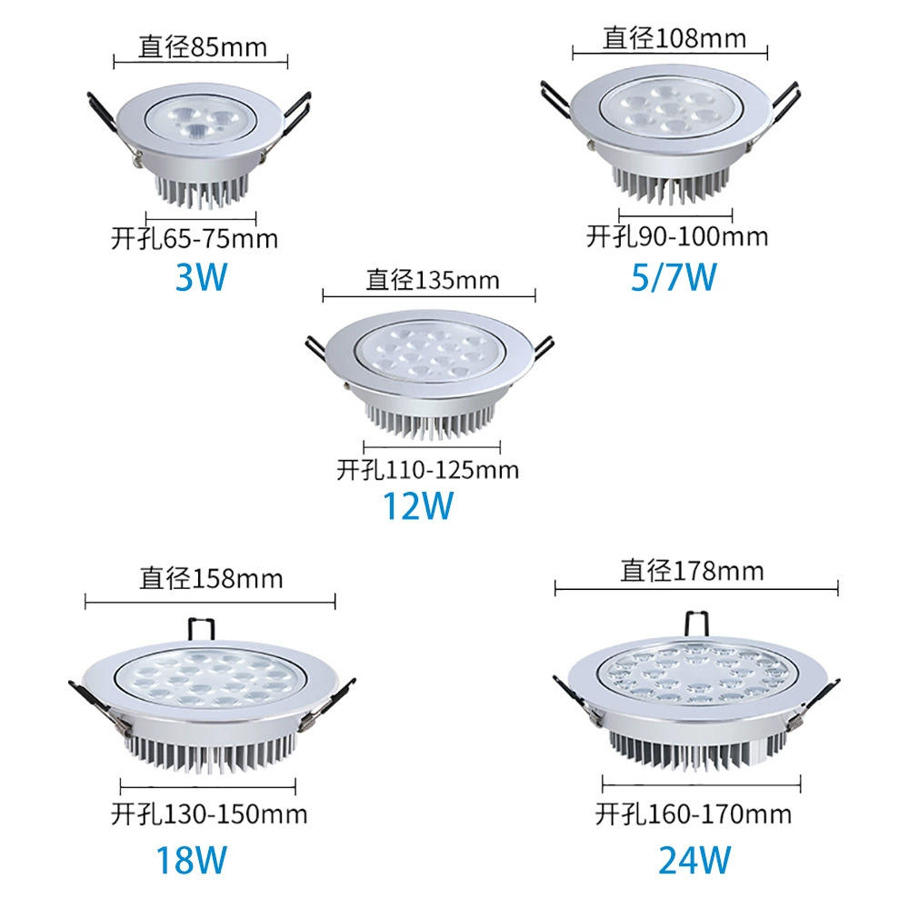 Светодиодные лампы, встроенная потолочная лампа для гостиной, 3W, 5W