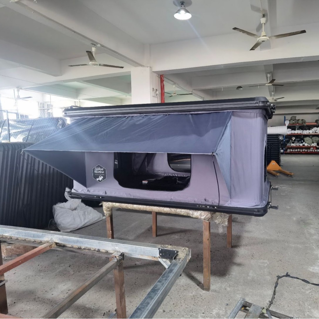 Tipo de elevación de aleación de aluminio tipo de carpa de techo de SUV, autocaravana de acampamiento rápido, protección solar a prueba de lluvia, carpa de carro plegable