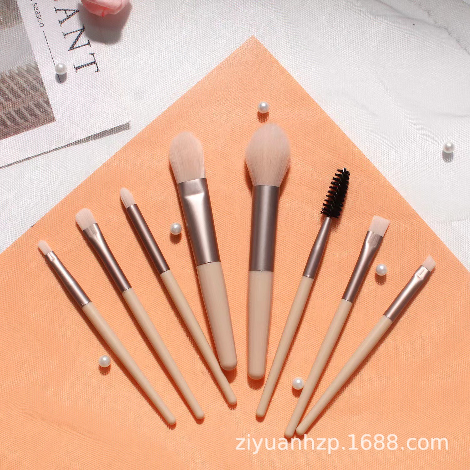 Venta directa de fábrica ocho 8 macarons maquillaje cepillo principiante portátil corrector cepillo base cepillo maquillaje cepillo conjunto completo transfronterizo