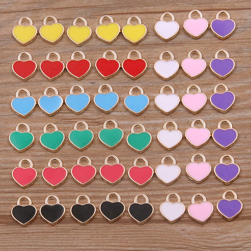 10 color DIY alloy jewelry KC Gold Oil charm 9*11mm love pendant luggage earrings bracelet 10 color DIY alloy jewelry KC Gold Oil charm 9*11mm love pendant luggage earrings bracelet