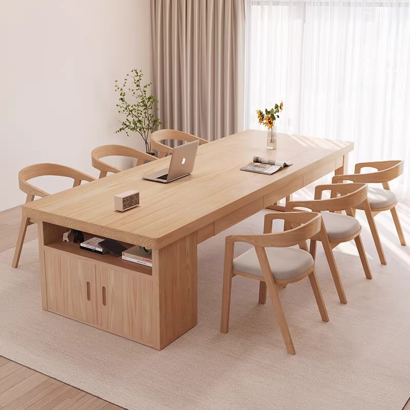 Nordic Solid Wood Large Desk with Drawers, Living Room Home Work Desk, Multi-Functional Creative Calligraphy Table, Double Study Table Nordic Solid Wood Large Desk with Drawers, Living Room Home Work Desk, Multi-Functional Creative Calligraphy Table, Double Study Table