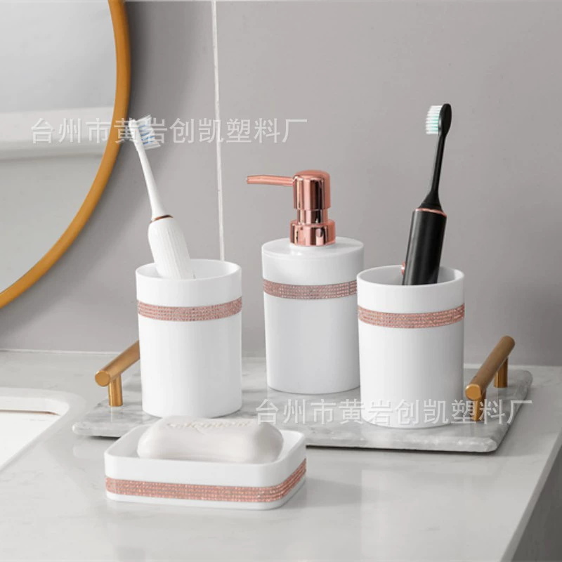 High-end set, container, toothbrush, soap holder for hotel, 4 piece set