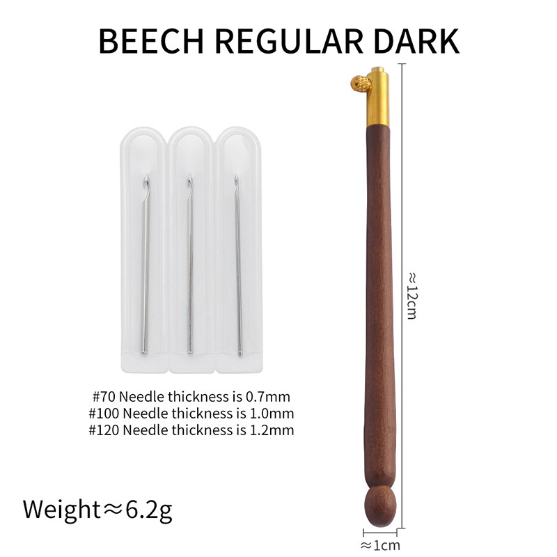 Aguja de gancho de bordado inverso de haya de lentejuela francesa transfronteriza, cinturón de aguja de bordado francés, aguja de gancho de luneville de metal de 3 agujas