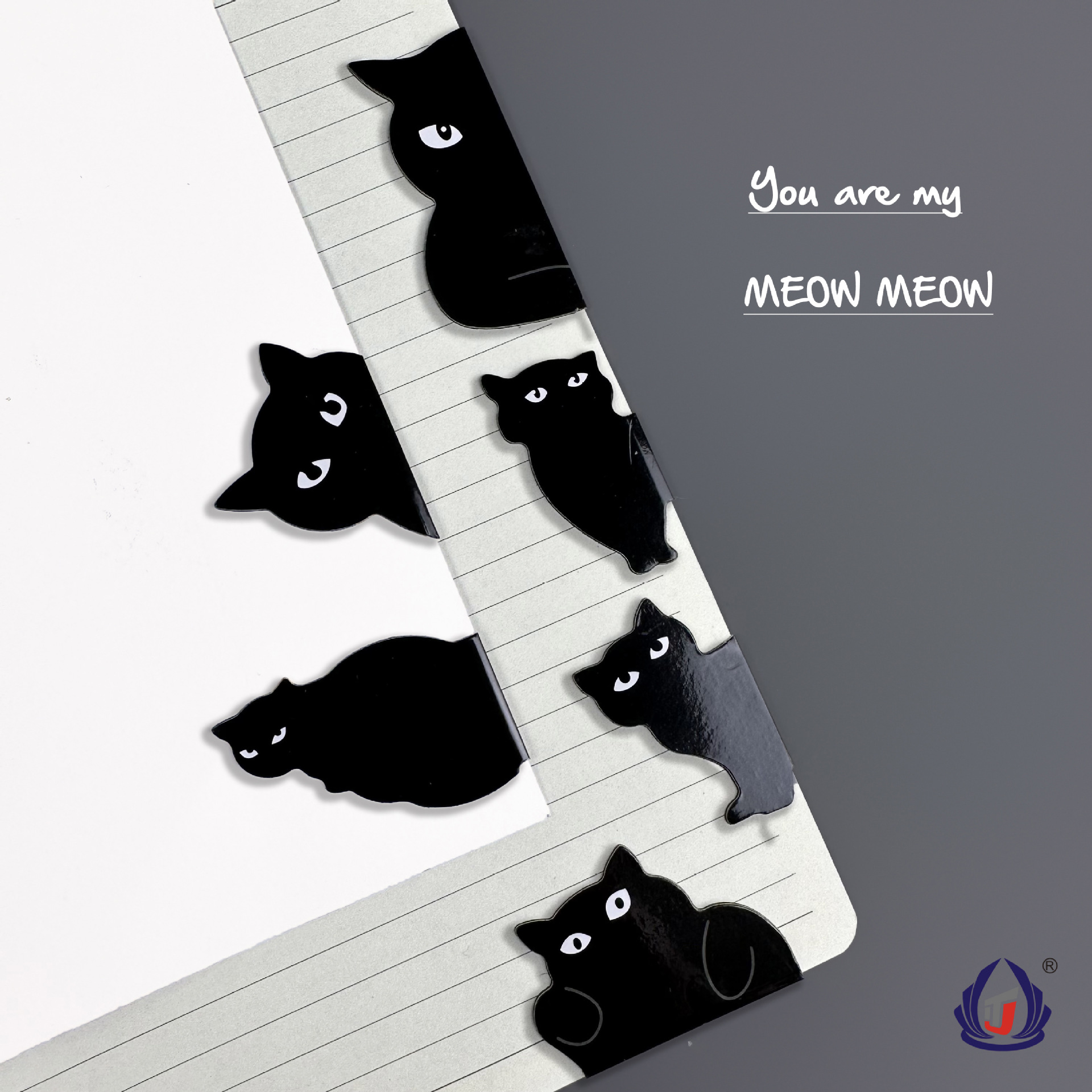 Black Cat Bookmark Suit Three