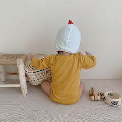 2024 Spring New Long Sleeve Bodysuit with Ins Style Chicken Egg Print for Toddlers