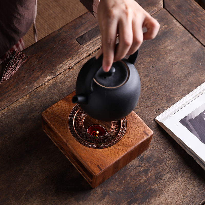 Nuevo Nogal caliente mesa de té calefacción calentador base vela hirviendo caliente té estufa Hotel hornear té