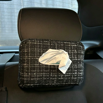 Plush Toy Tissue Box, Car tissue box/set - simple-style-black-xiaoxiang-tissue-bag