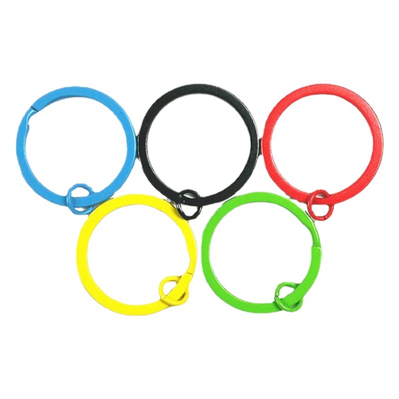 30mm Colorful Key Ring Spray-Painted Metal Flat Ring Jewelry Pendant Handmade DIY Bead Keychain Accessories Wholesale