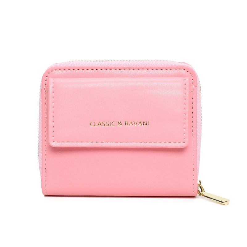 Nuevo color sólido simple bolso de cambio de damas multi-tarjeta billetera de bolso de mano multifuncional de estilo coreano para mujeres