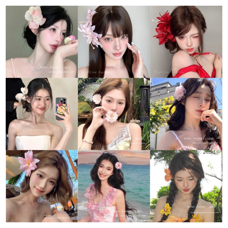 Summer Vacation Style Butterfly Orchid Hairpin for Women, Side Fake Flower Headband, Korean Style High-End Hairpin Hair Accessory for Photo Check-In