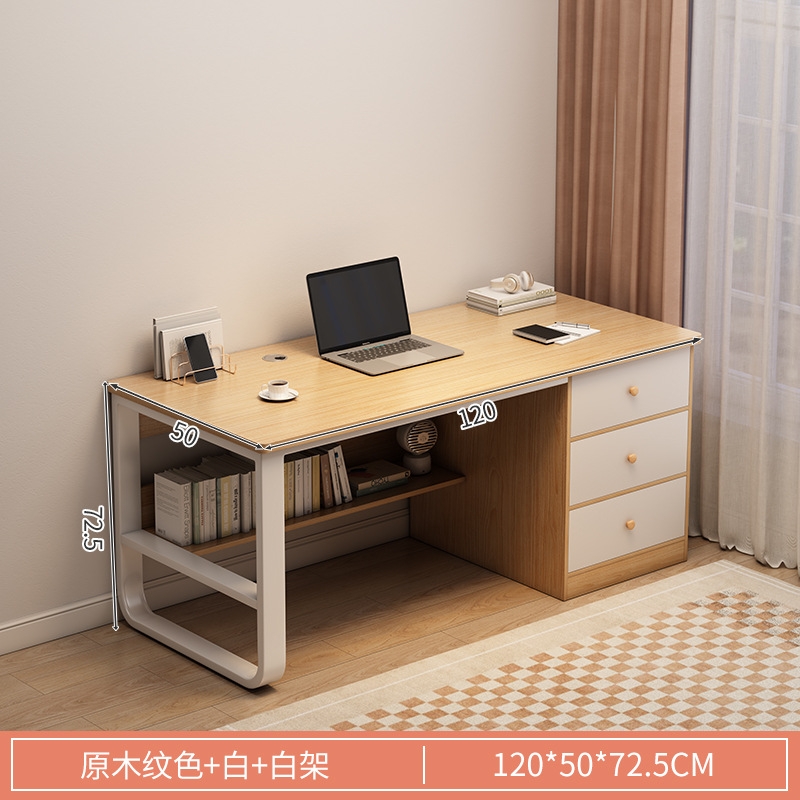 Mesa de escritorio, estante de libros para estudiantes de escuela secundaria, escritorio de escritorio simple para estudiantes de escuela secundaria, escritorio de computadora de estudio con cajón
