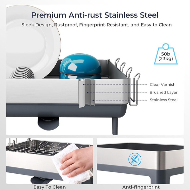 Estante de almacenamiento de cocina multifuncional de doble capa plegable y estirable para el hogar transfronterizo