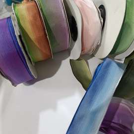 ✅渐变珠光拷克带洛莉塔手工蝴蝶结丝带复古素diy手账娃衣材料5码