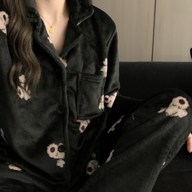 [autumn and winter style-flannel] black little milk dog (thick and velvet)