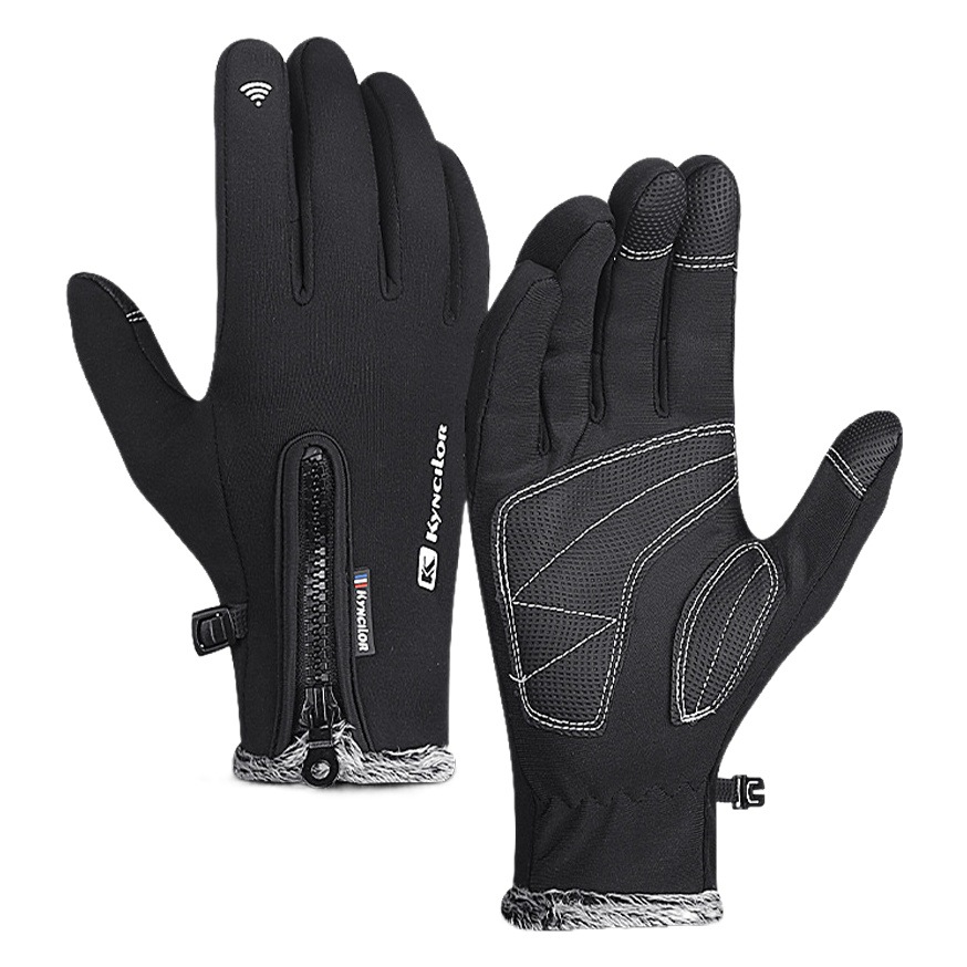 Guantes de otoño e invierno con pantalla táctil, forro polar, resistentes al agua, amortiguadores, cortavientos y antideslizantes para ciclismo, venta al por mayor.