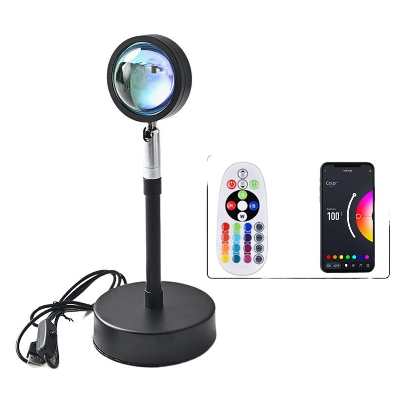 Lámpara sunset lamp de proyección, luz ambiental para complementar luz, decoración de dormitorio y lámpara nocturna, estilo de influencer, control por APP