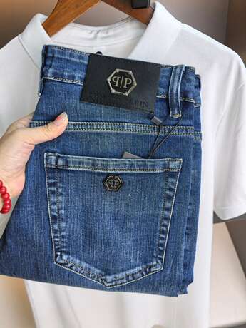 High-Quality European Version Men's Jeans, Light Business Style, Slim Straight Fit, Export Elastic Casual Pants, in Stock