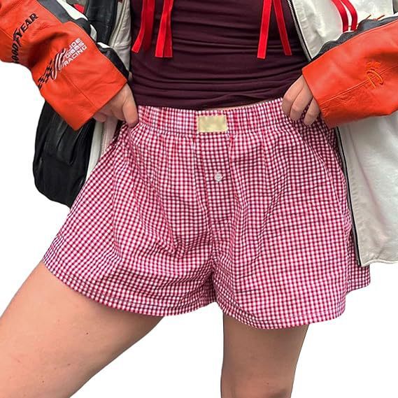 2024 Amazon Temm Cross Border Women's Cotton Arlo Pants Boxer Low Waist Loose Casual Pajamas Shorts 2024 Amazon Temm Cross Border Women's Cotton Arlo Pants Boxer Low Waist Loose Casual Pajamas Shorts