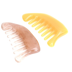 Manufacturer wholesale massage and scraping comb, moon comb with massage head, resin and amethyst scraping comb factory