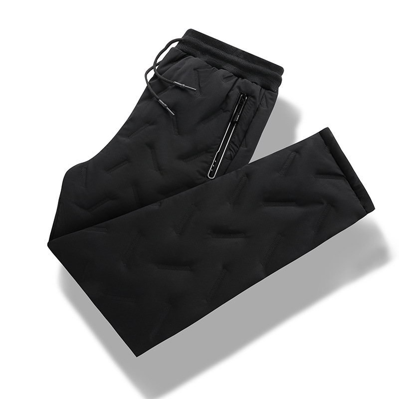 Pantalones gruesos con forro polar para hombres a la moda, para hombres jóvenes con sobrepeso, talla grande, adecuados para uso al aire libre, cálidos, resistentes al viento, resistentes al frío, pantalones casuales de algodón para hombres.