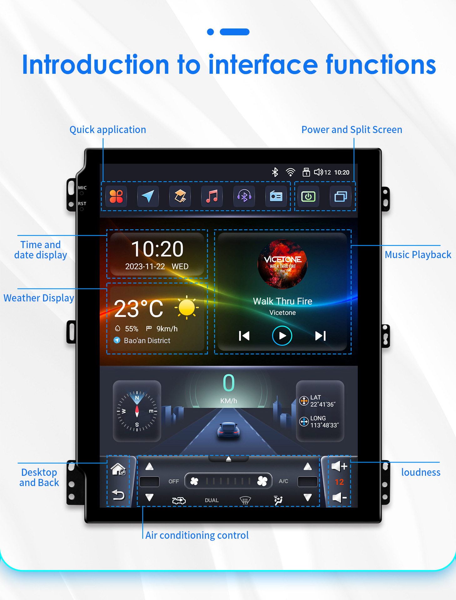 9.7inch Suitable for 16-22 Nissan Navara Android Vertical Screen Car Navigator with Reversing Image All-In-One Machine