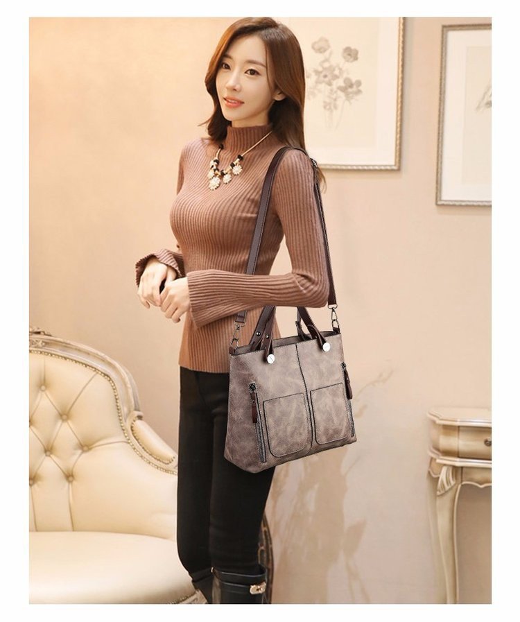 New retro European and American trend women's handbags, single-shoulder bags, crossbody bags, oil-leather cross-border one-piece shipping worldwide undefined