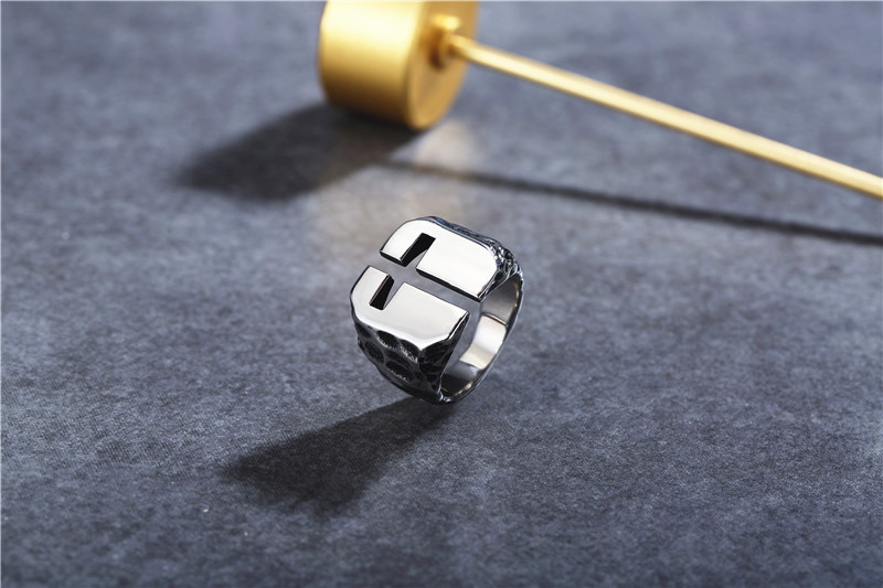 Solid Color Pattern Retro Solid Color Titanium Steel Men's Rings
