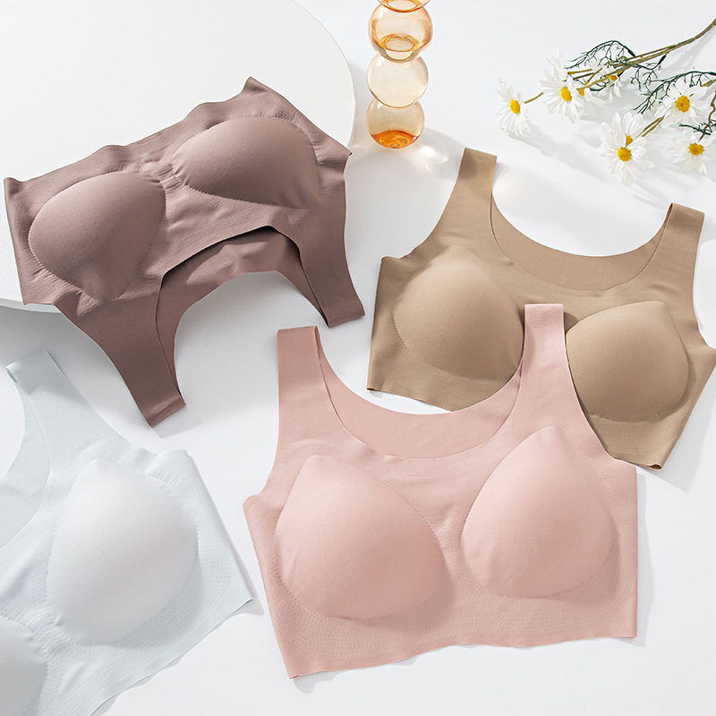 2023 Summer Seamless Underwear Beautiful Back Bra Seamless Seamless Wireless Push-Up Sports Sleep Underwear for Women