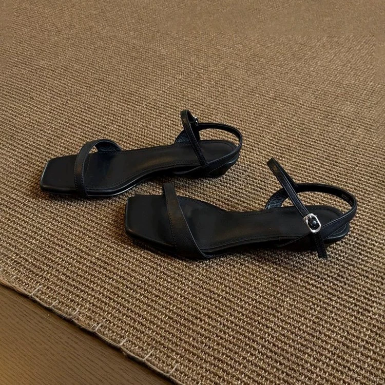 Minimalistic retro summer sandals with a strap