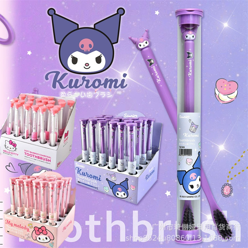Новая зубная щетка в японском стиле для милых девочек с сердцем, портативная дорожная детская зубная щетка для взрослых с бамбуковым углем и мягким волосом