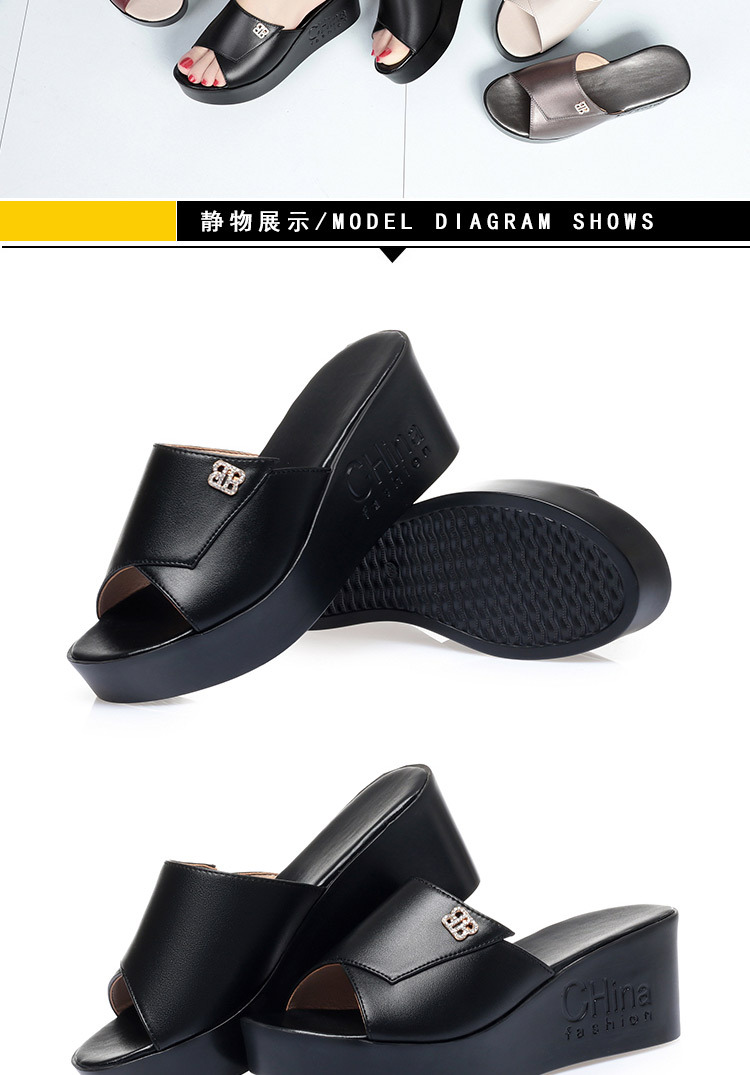 Dép sandal nữ da thật đế xuồng bệt mẫu mới — Đỏ rượu chi tiết 16