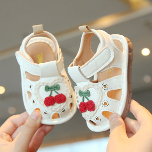 Children's sandals summer Baotou girls baby toddler shoes beef tendon soft bottom princess baby shoes a generation of hair