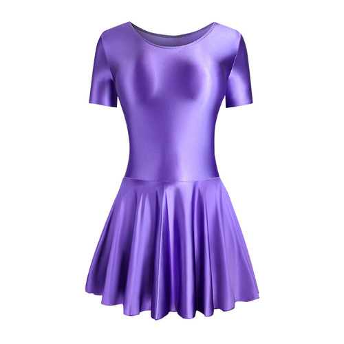 Glossy silky one-piece ballet skirt exercise skirt sports yoga short skirt body skirt gymnastics skirt