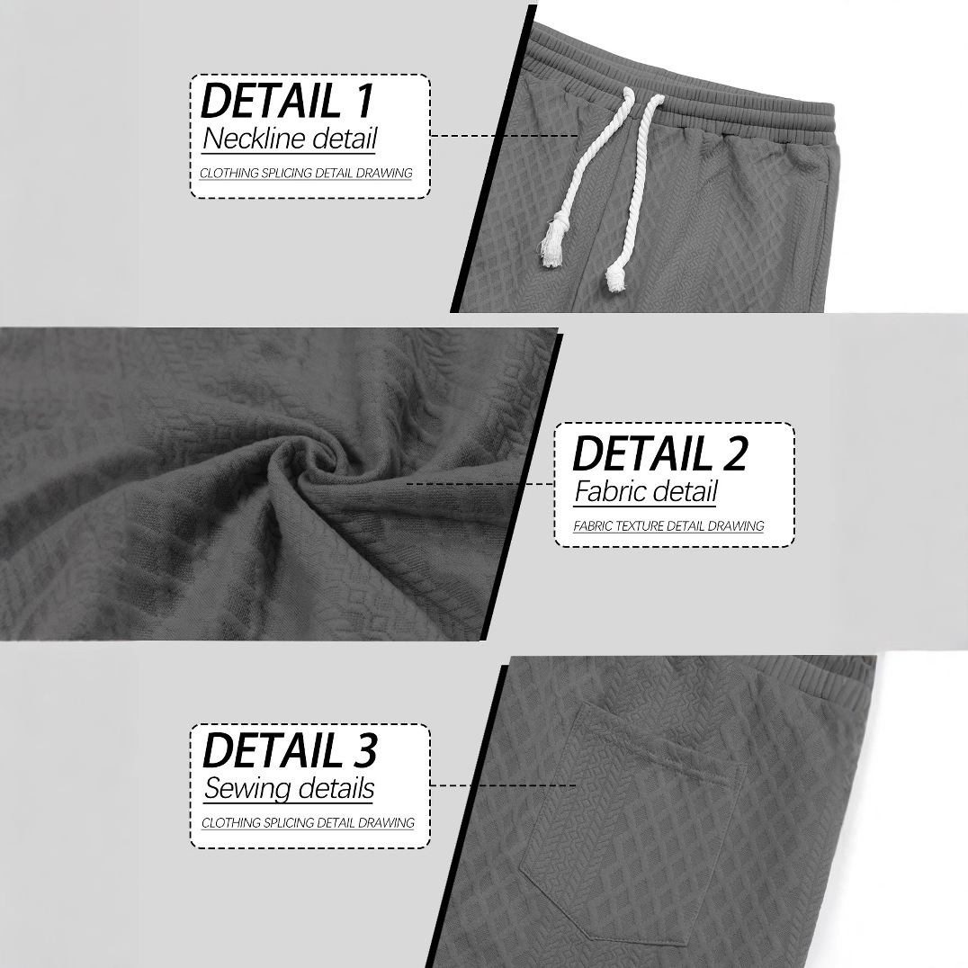 Nuevo Amazon transfronterizo europeo cuello de manga larga pantalones deportivos casuales al aire libre Jacquard set