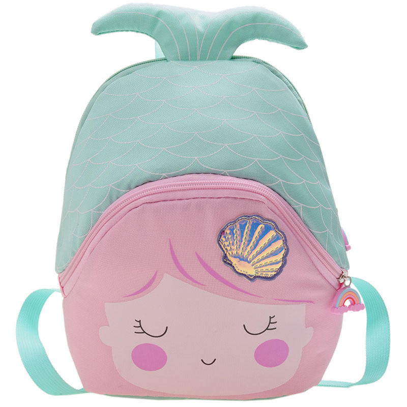 Nueva moda caricatura sirena mochila para niños mochila para niños y niñas mochila para jardín de infantes mochila de educación temprana ligera