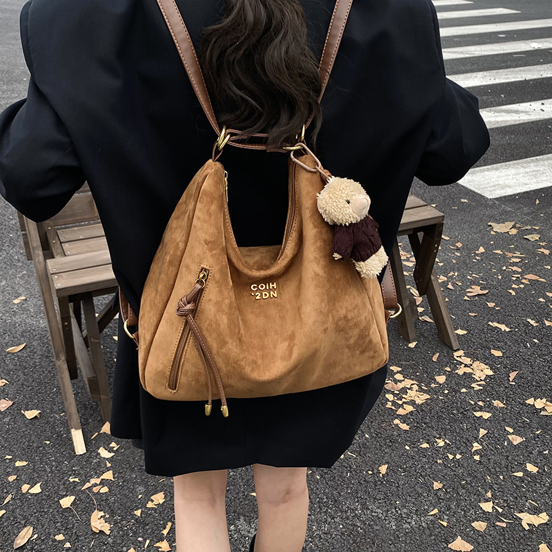 休闲通勤托特包女大容量2025新款单肩斜挎包复古时尚轻便双肩背包|undefined