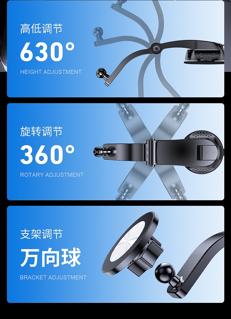 跨境车载手机支架新能源汽车专用卡屏幕边缘底座磁吸撑导航手机架