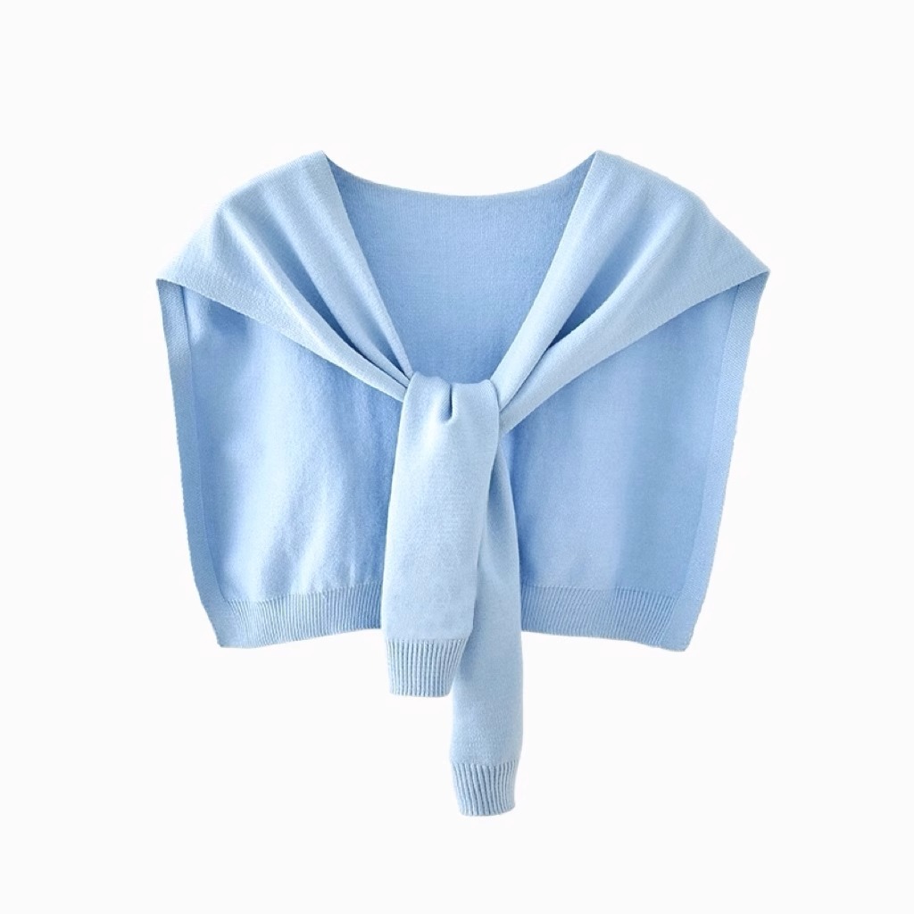 Pequeña capa de punto para mujeres de verano con primavera y otoño nuevo cardigan protector solar hombro delgado capa roja elegante