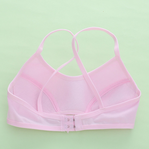 Underwear for female students in developmental period, junior high school students, pure cotton suspenders, breathable, wire-free, comfortable and anti-bump bra